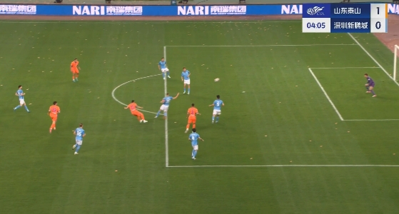 半场-李源一任意球破门三外援传射建功 泰山暂4-0新鹏城
