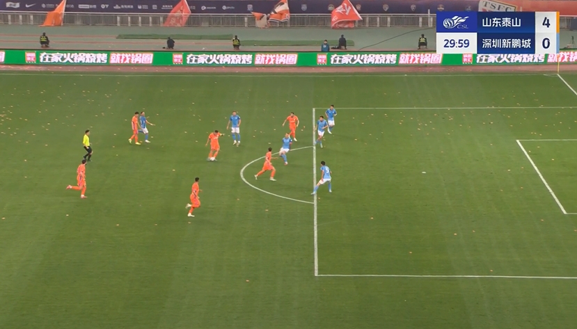 半场-李源一任意球破门三外援传射建功 泰山暂4-0新鹏城